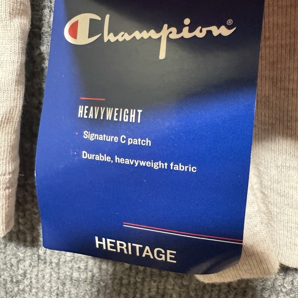 Champion Longsleeve Hoodie Mens Medium Loose Fit Heavyweight Retro Colorpatch - Picture 6 of 11